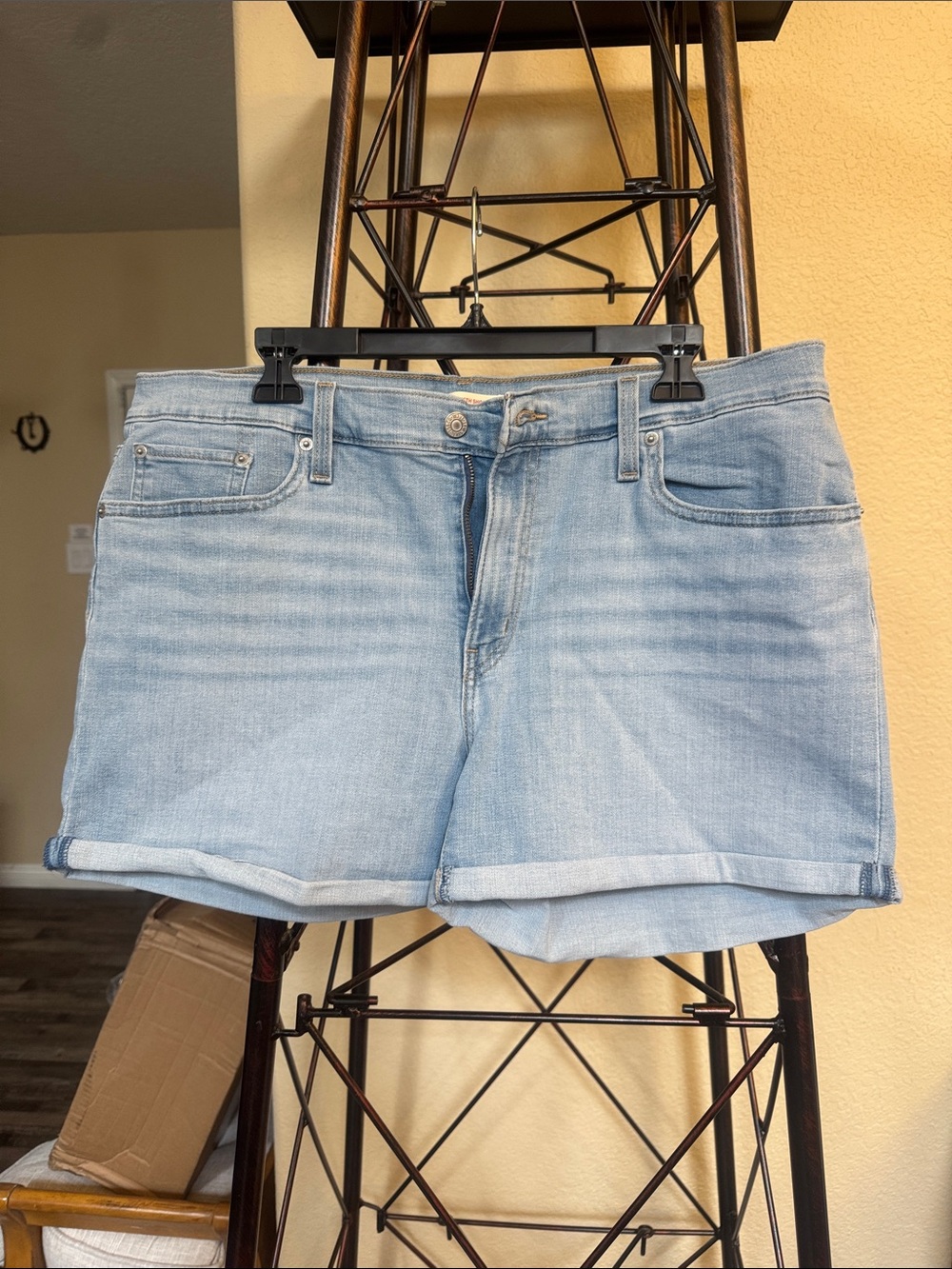 Levi's Light Blue Rolled-Hem Denim Shorts